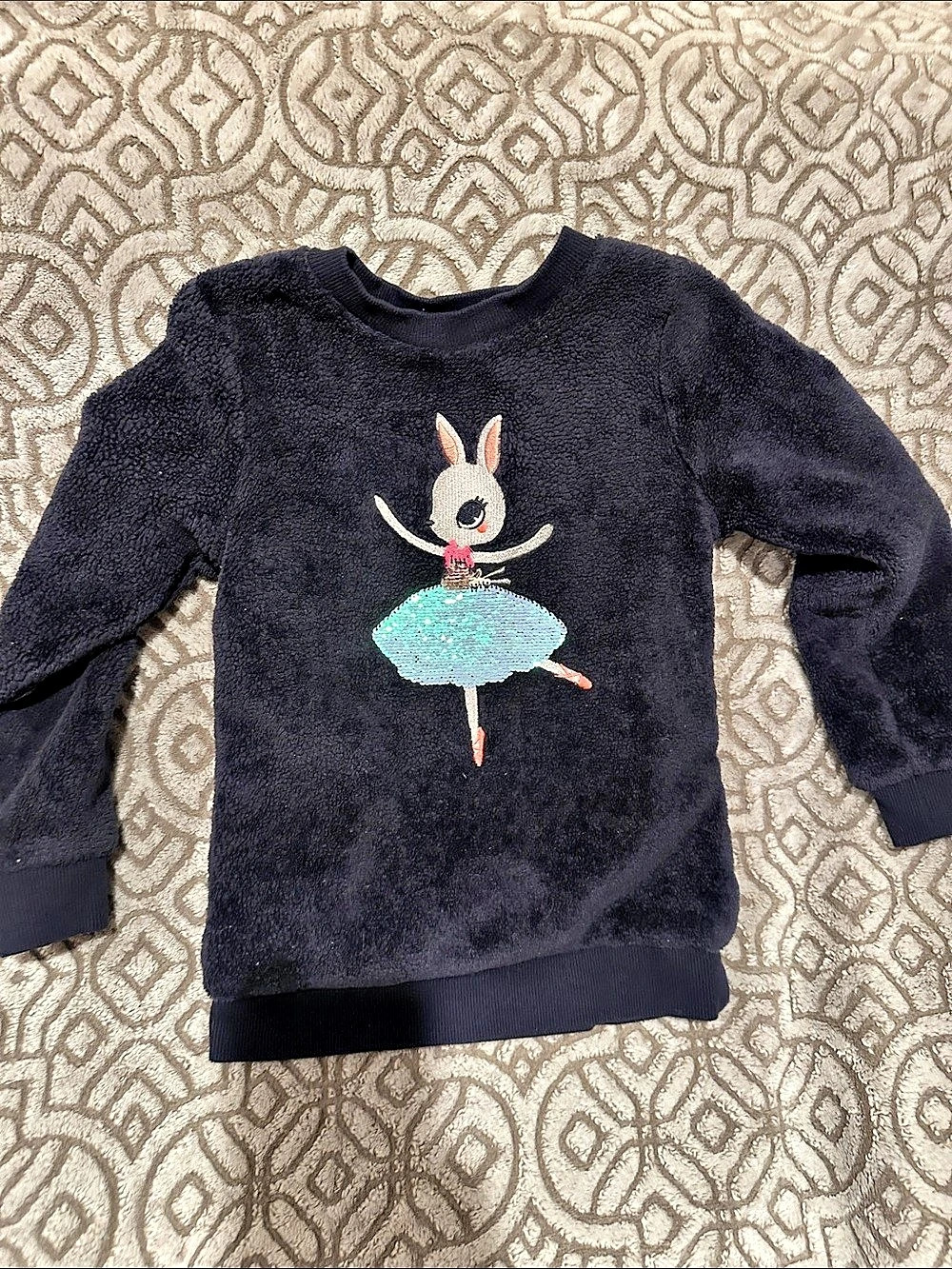 H&M Bunny Fleece Sweatshirt in Blue Size 5T-6